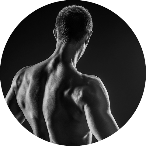 Man doing a workout - black & white photo